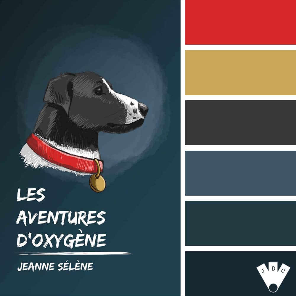 Color palette du livre "Les aventures d'oxygène" de l'auteure auto-édité Jeanne Sélène