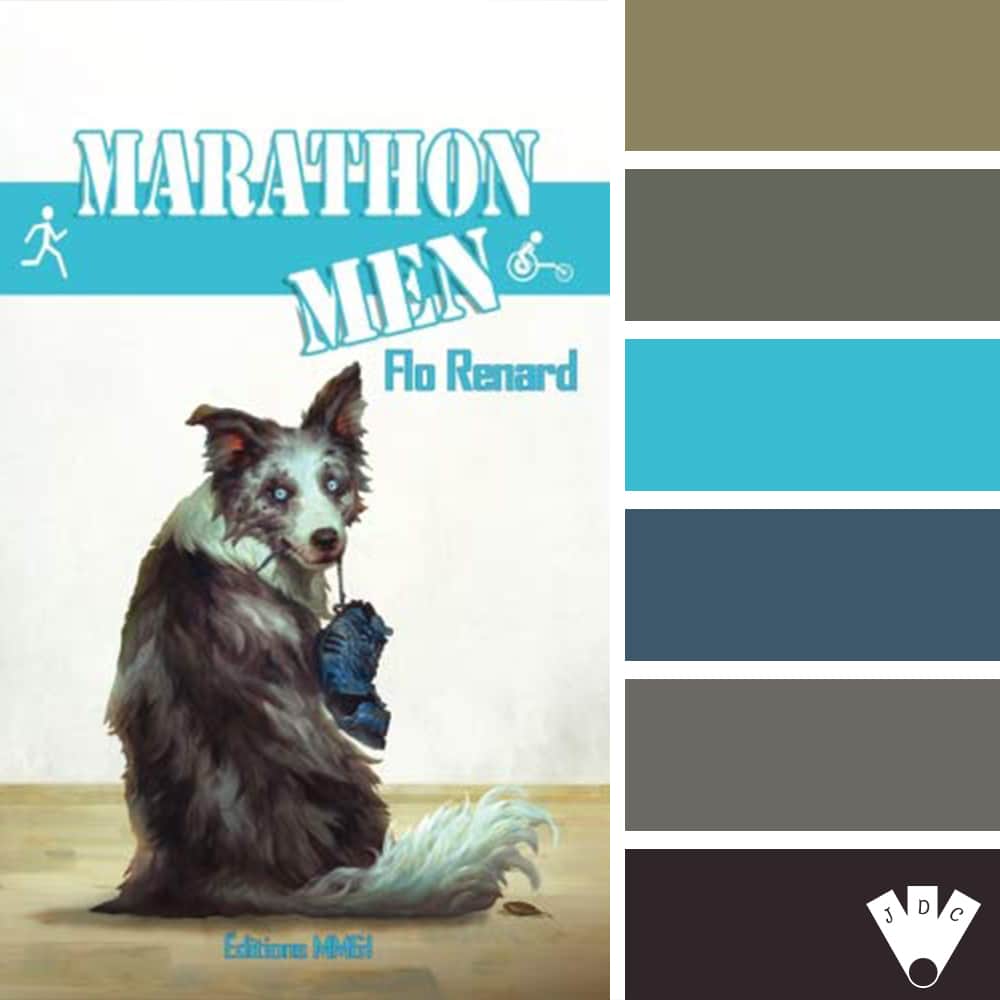 Color palette du livre "Marathon men" de l'auteure Flo Renard