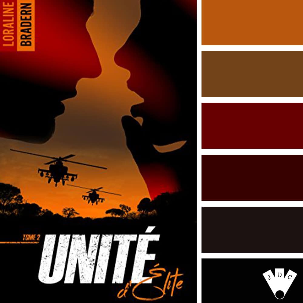 Color palette à partir de la couverture du livre "Unité d'élite T2" de l'auteure Loraline Bradern