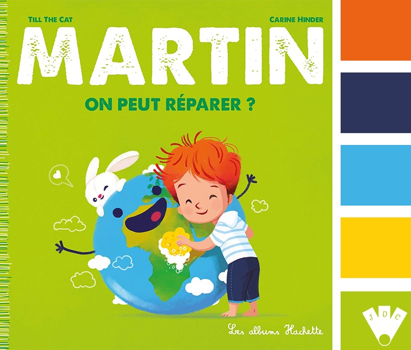 Color palette à partir de la couverture du livre 'Martin - On peut réparer ?" par Till the Cat