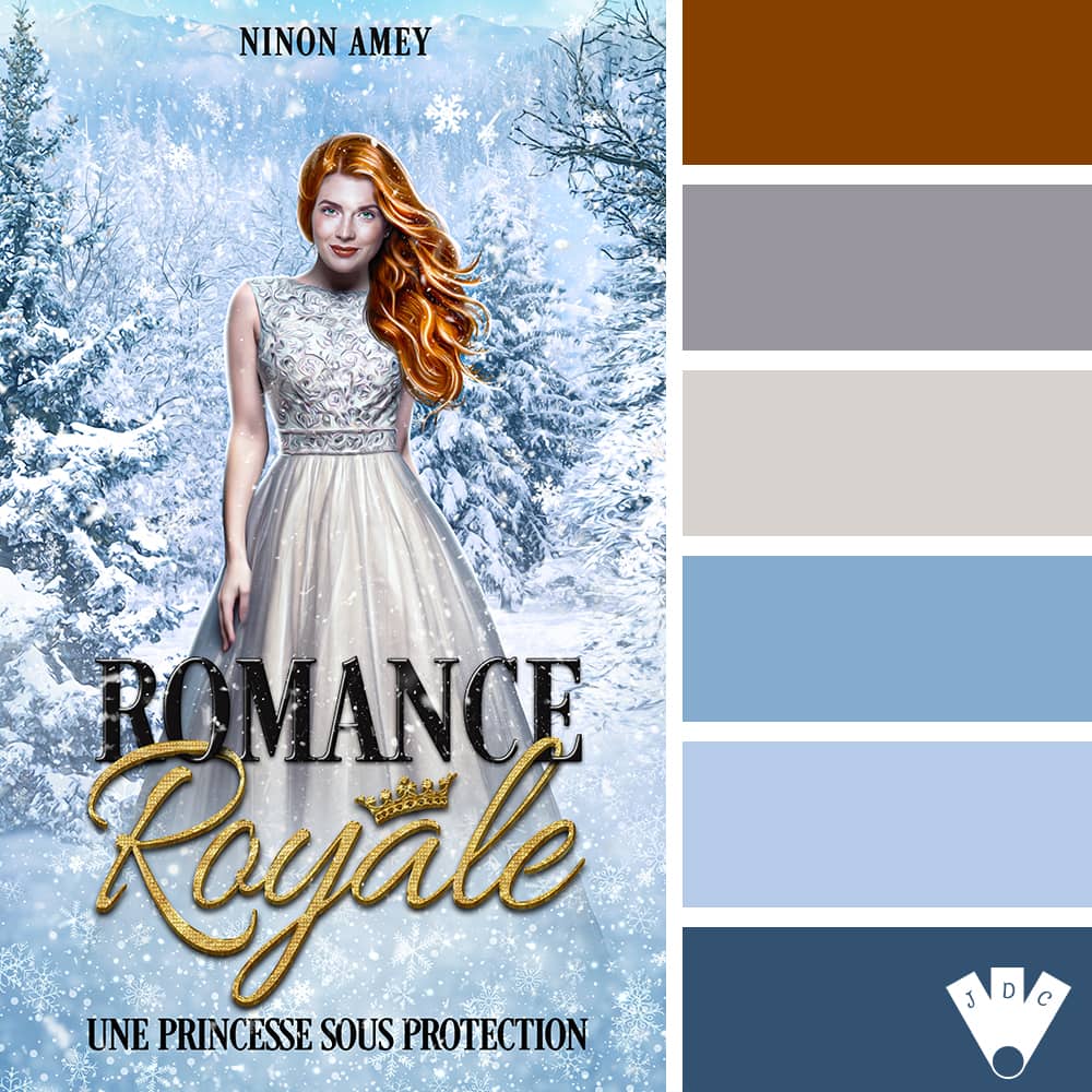Color palette à partir de la couverture du livre "Romance Royale T1 : Une princesse sous protection" de Ninon Amey