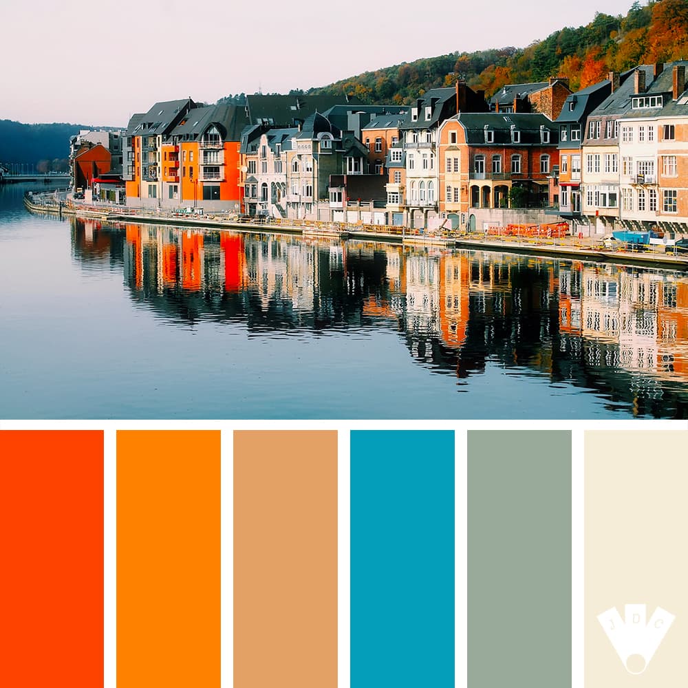 color palette à partir d'une photo de la ville de Dinant