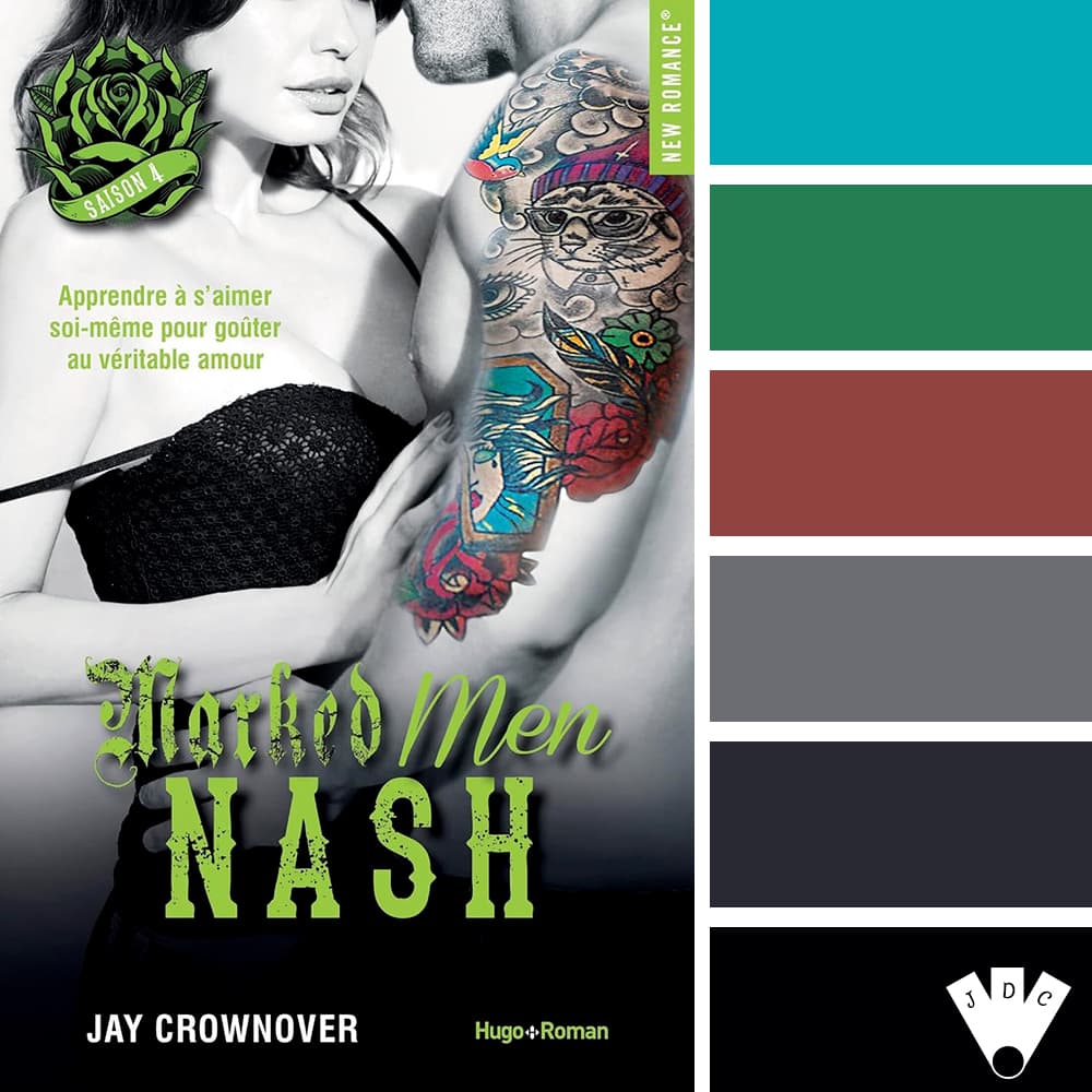 color palette à partir de la couverture du livre "Marked men T4 : Nash" de Jay Crownover