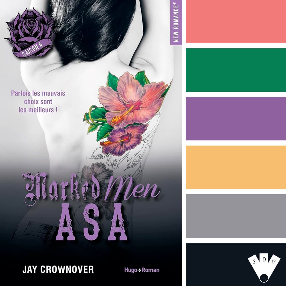 color palette à partir de la couverture du livre "Marked men T6 : Asa" de Jay Crownover