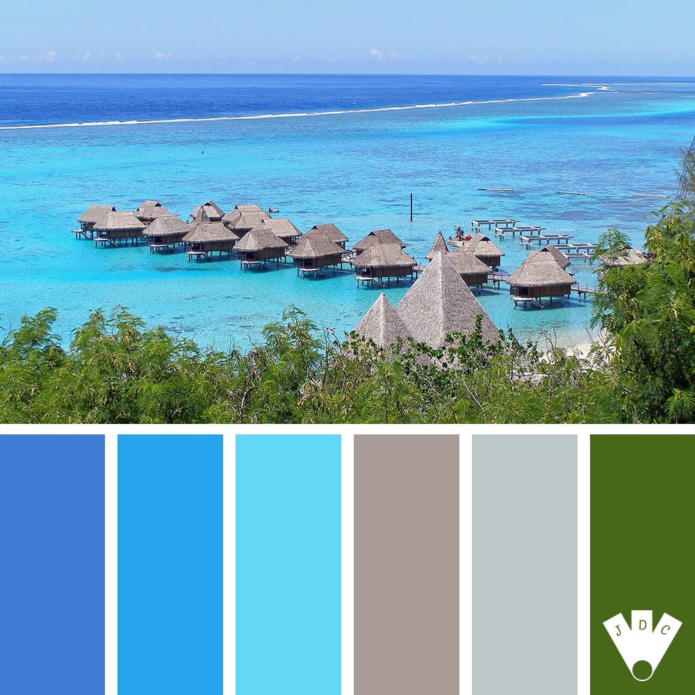 color palette à partir d'une photo de Moorea en Polynésie.
