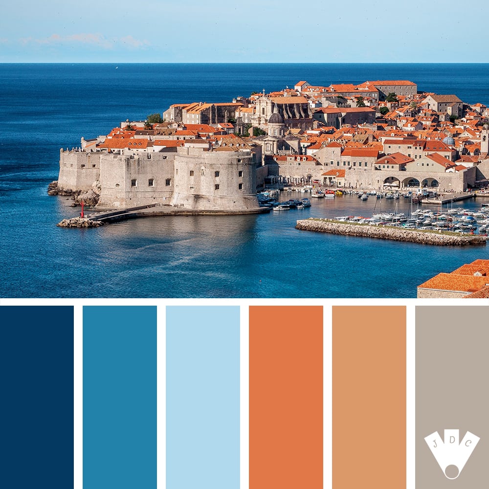 color palette à partir d'une photo de Dubrovnik