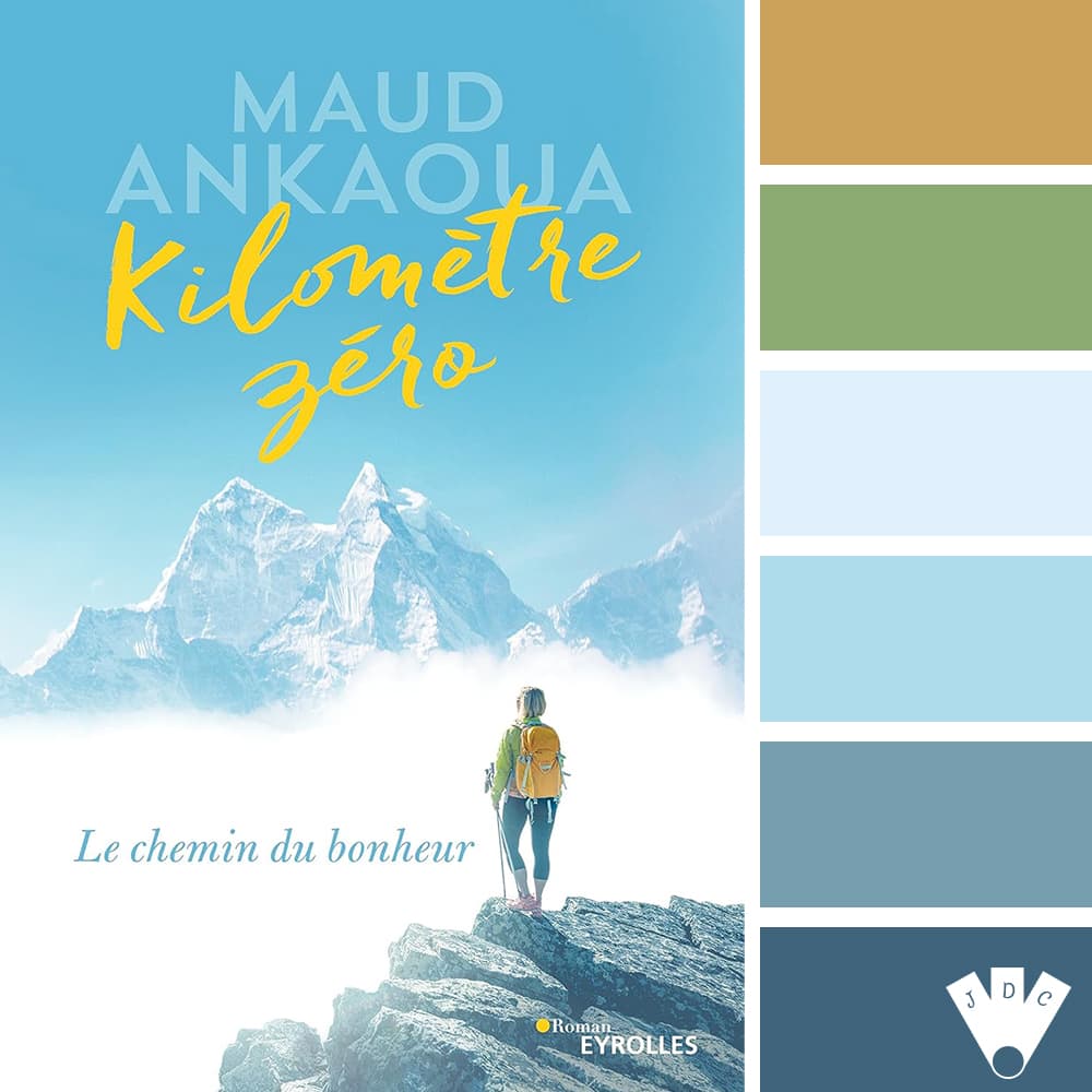 Color palette à partir de la couverture du livre "Kilomètre zéro" de Maud Ankaoua