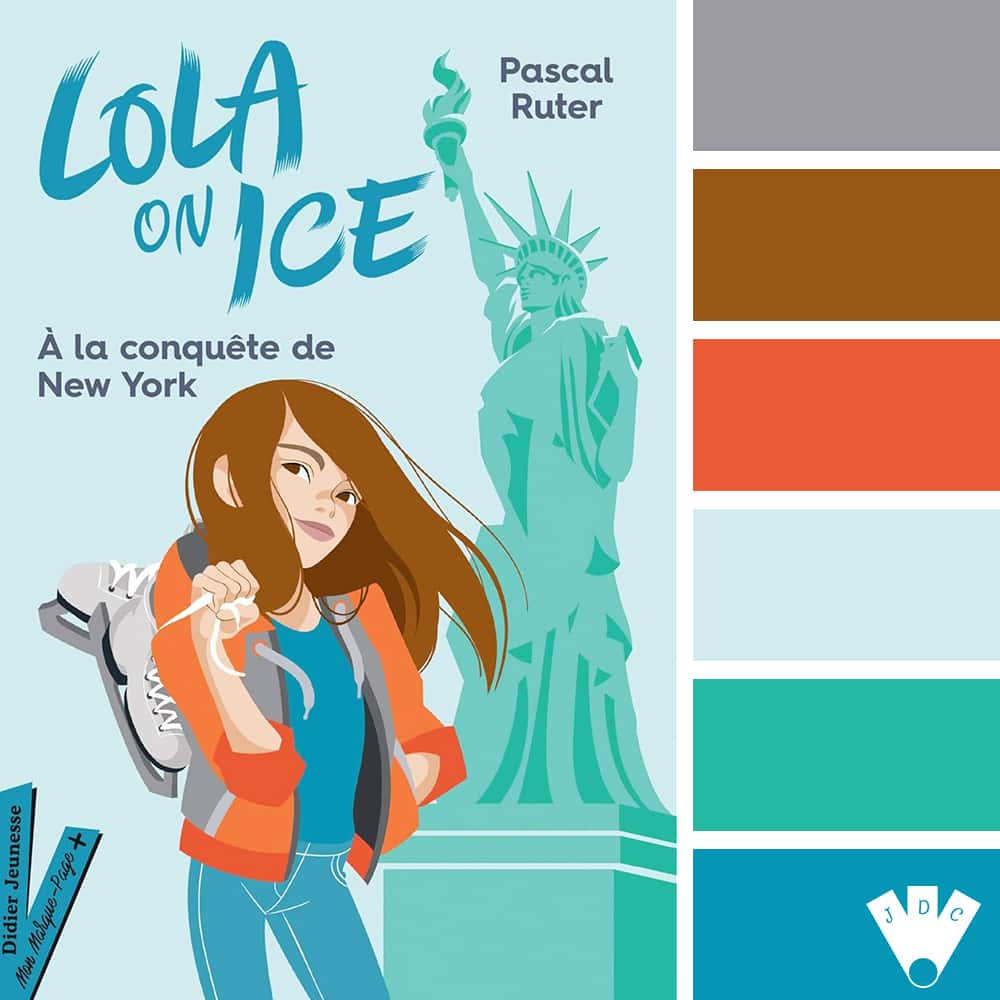 Color palette à partir de la couverture du livre "Lola on ice T3 : à la conquète de New-York" de Pascal Ruter