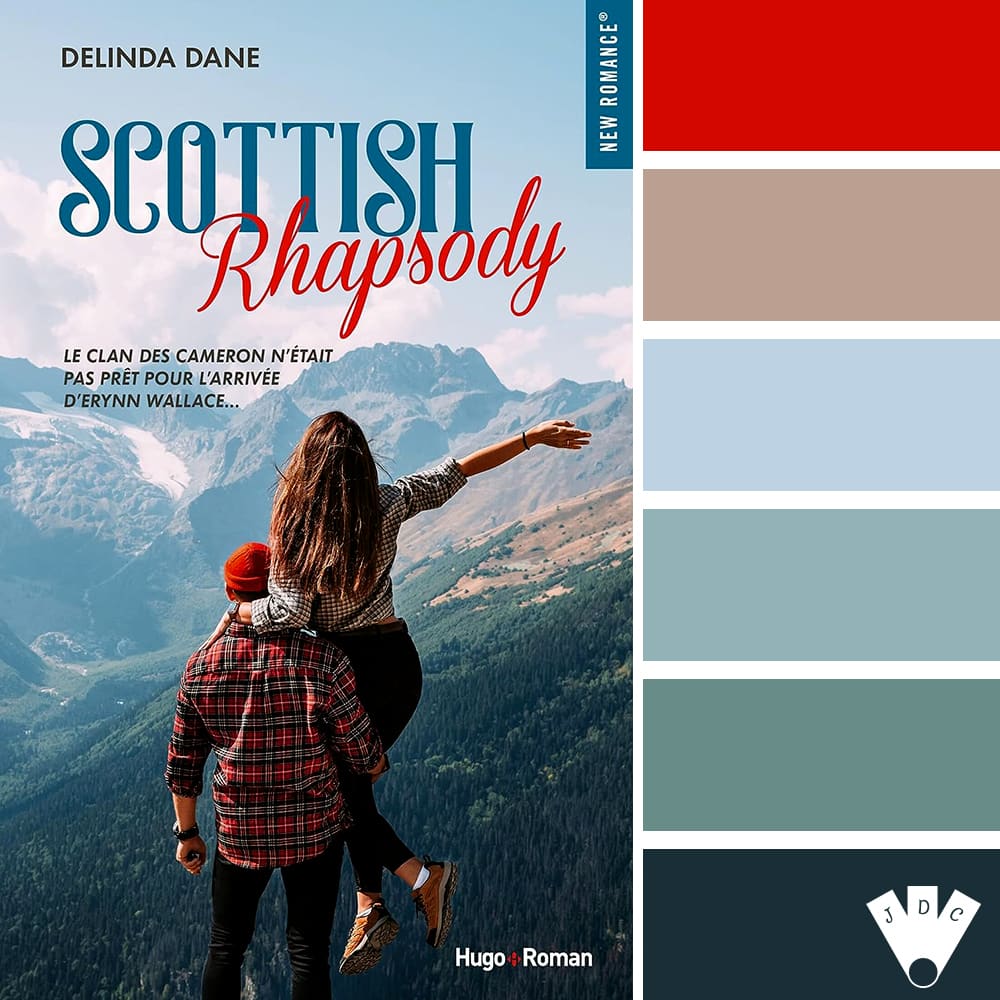 color palette à partir de la couverture du livre "Scottish Rhapsody" de Delinda Dane