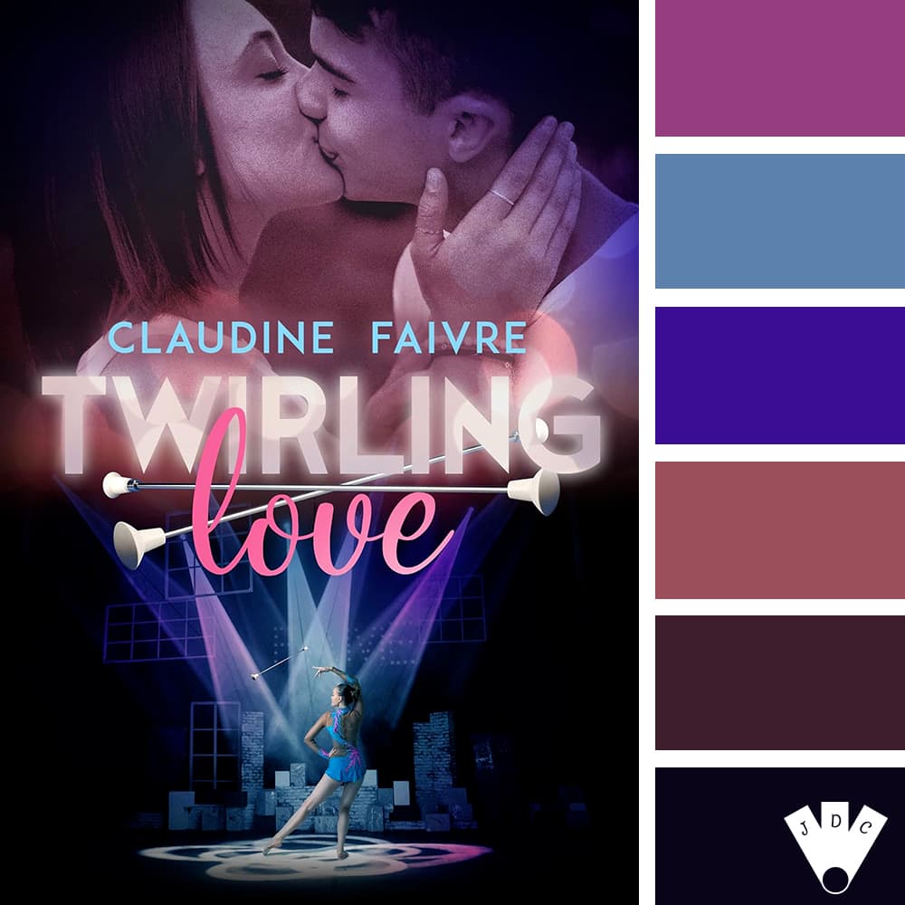 Color palette à partir de la couverture du livre "Twirling love" de Claudine Faivre