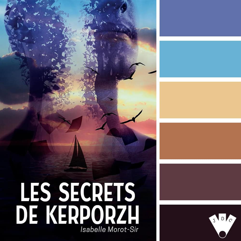 Color palette à partir de la couverture du livre "Les secrets de Kerporzh" d' Isabelle Morot-Sir