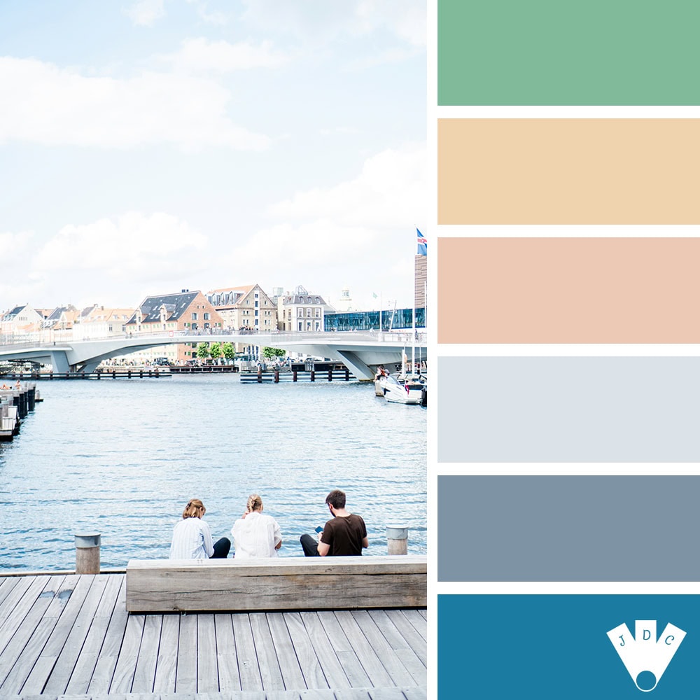 Color palette à partir d'une photo d'une vue de Copenhague