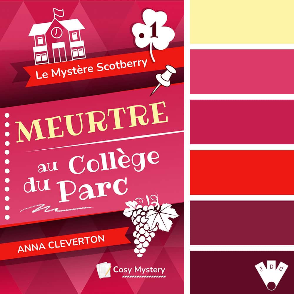 Color palette à partir de la couverture du livre " Le mystère Scotberry T1 : Meurtre au collège du parc" de l'autrice Anna Cleverton