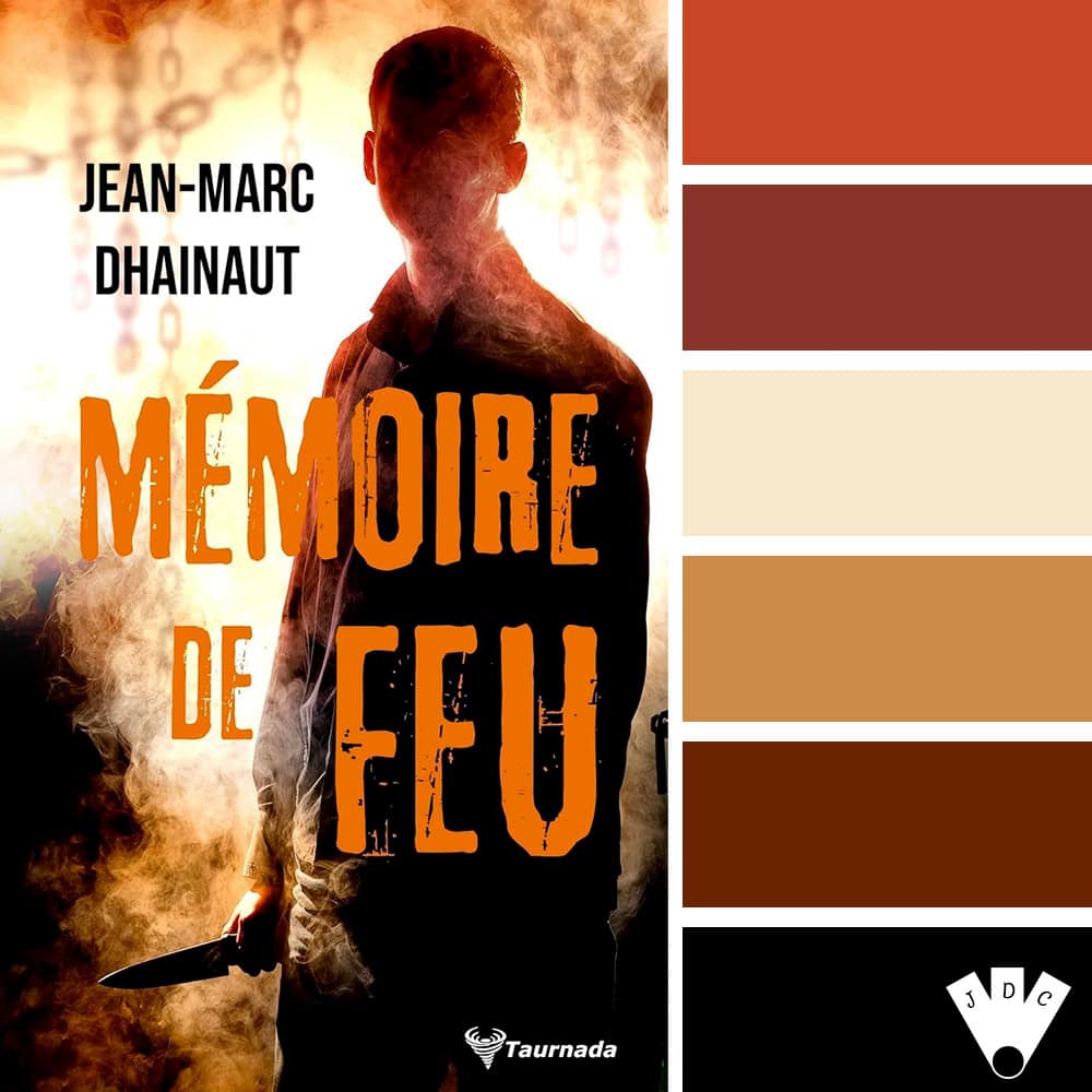 Color palette à partir de la couverture du livre "Mémoire de feu" de Jean-Marc Dhainaut