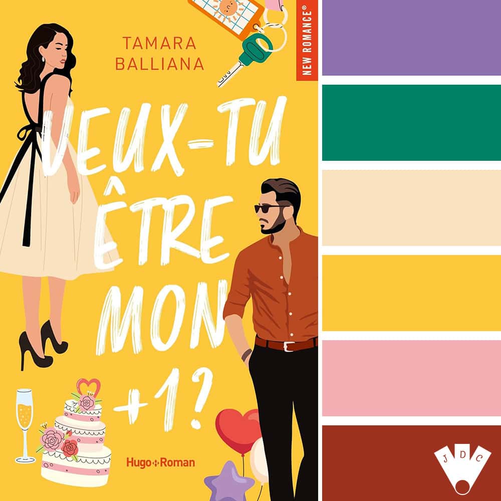 Color palette à partir de la couverture du livre "Veux-tu être mon +1 ?" de Tamara Balliana