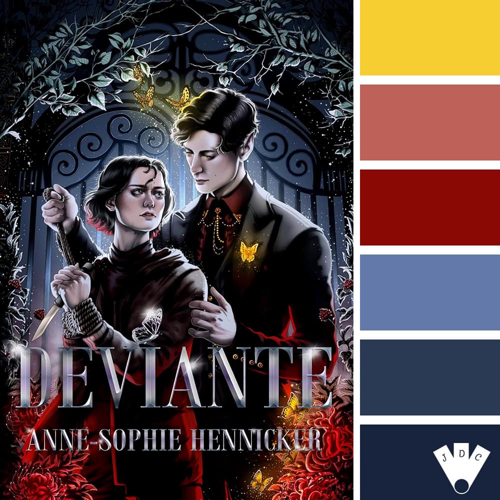 Color palette à partir de la couverture du livre "Deviante" de Anne-Sophie Hennicker