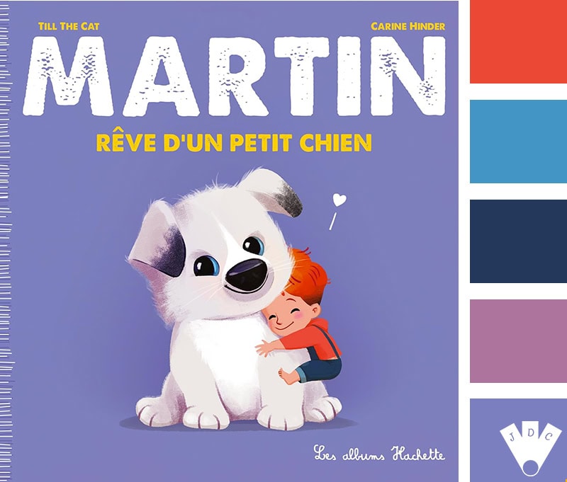 Color palette à partir de la couveture du livre "martin rêve d'un petit chien" de Till the cat.